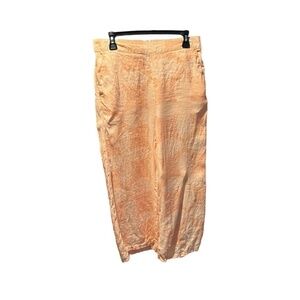 Joie High Rise Wide Leg Linen Pants Cropped Large Peach